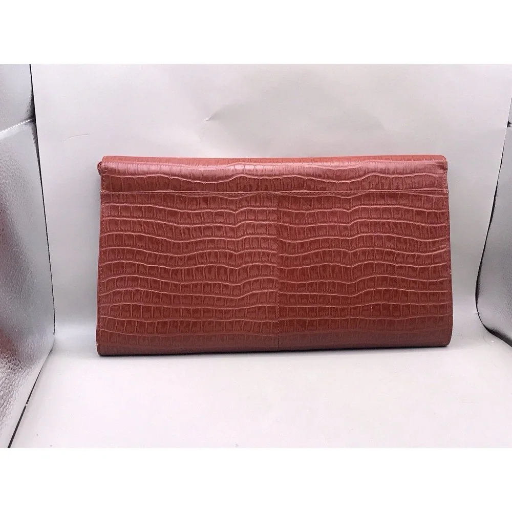 Clutch‎ Red Alligator Crocodile Genuine Leather Purse Bag 80's